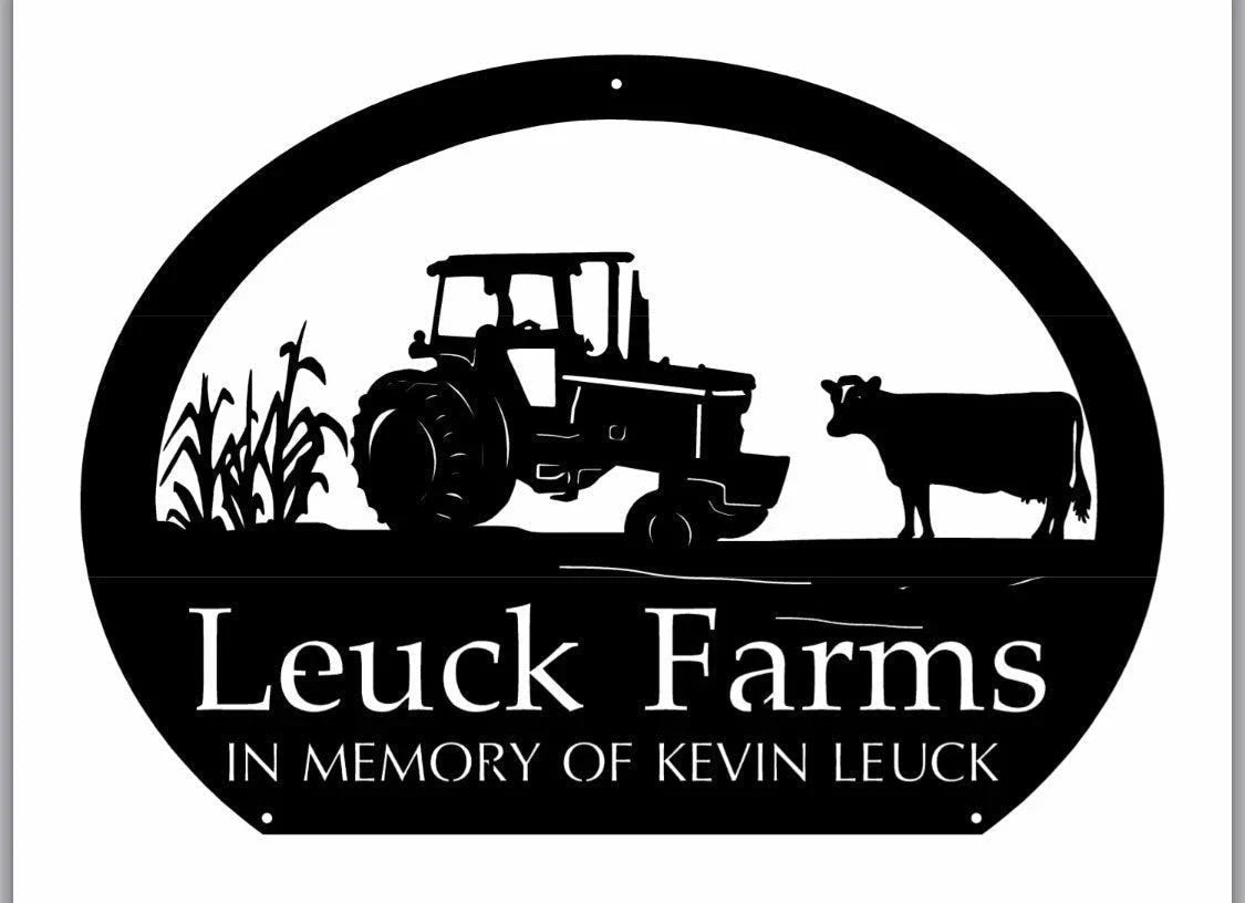Metal Signcorn Stalksjohn Deere Tractor Cow Metal House Sign - 8 inches - metal sign