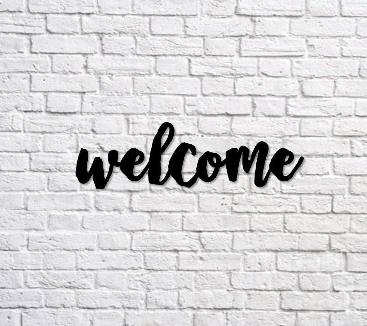 Welcome Metal Sign Cut Metal Sign Wall Decor - 8 inches - metal sign