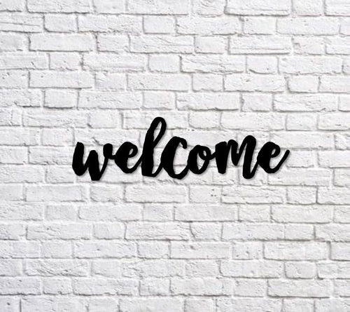 Welcome Metal Sign Cut Metal Sign Wall Decor - 8 inches - metal sign