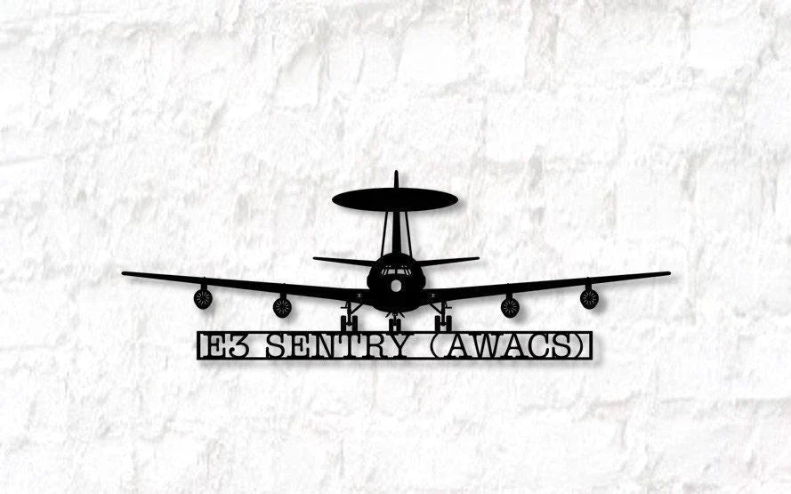 E3g Sentry Awacs Airborne Early Warning And Control Aircraft Metal Sign Cut Metal Sign Wall Decor - 8 inches - metal sign