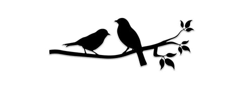 Metal Birds On A Branch Love Birds Rusty rustic Love Birds Sign Metal Wall Sign Family Art Outdoor Decor Metal Art Tree Decor - 8 inches - metal sign