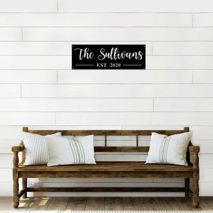 Family Name Metal Sign - 8 inches - metal sign