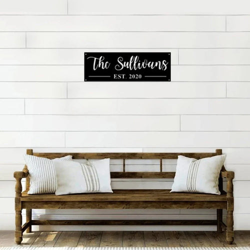 Family Name Metal Sign - 8 inches - metal sign