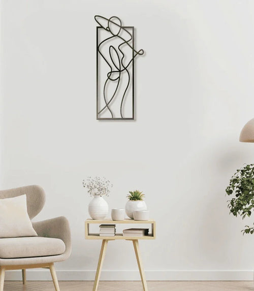 Woman Body Minimalist Line Art Metal House Sign - 8 inches - metal sign