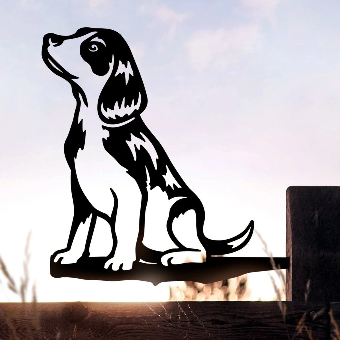Beagle Puppy Love Metal Art Garden Signs Cut Metal Sign Metal House Sign - 8 inches - metal sign