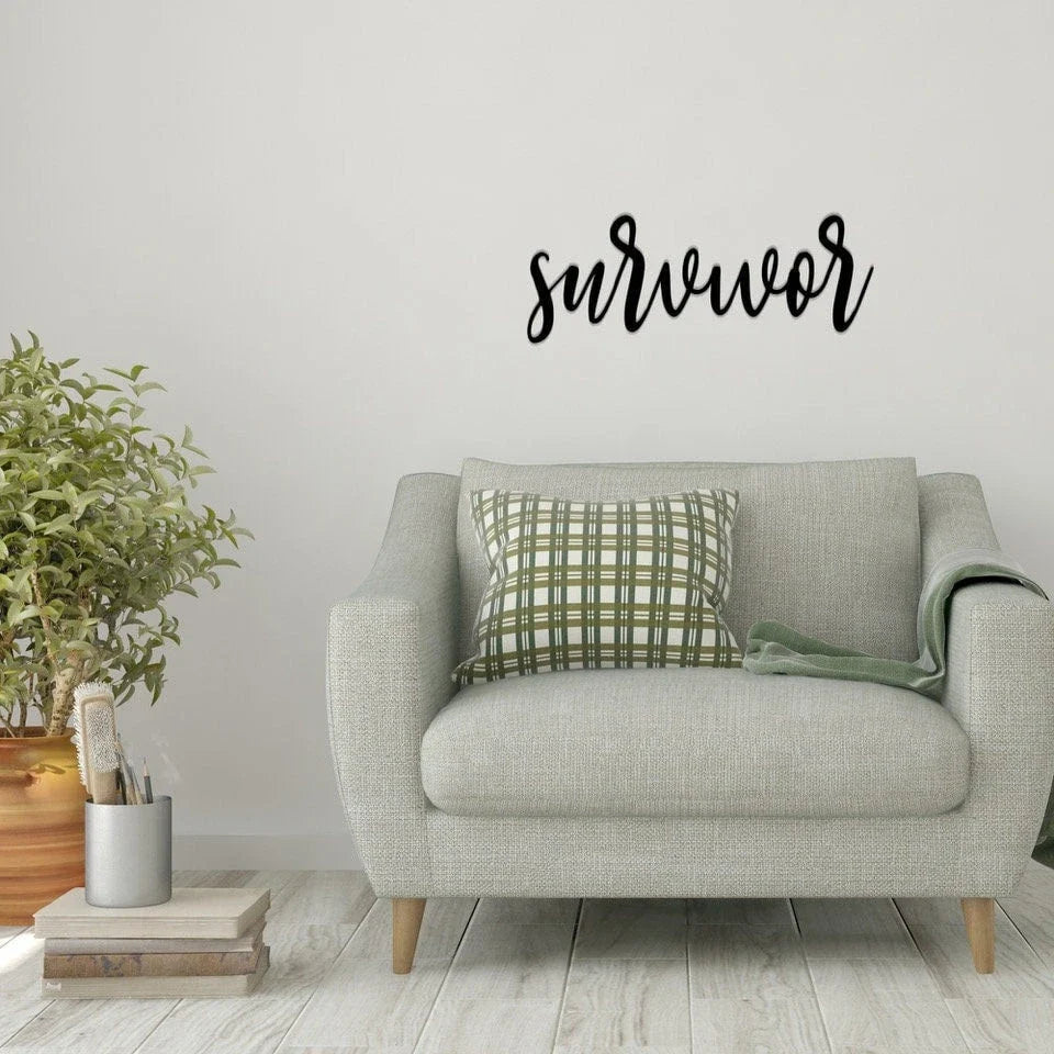 Survivor Survivor Metal Wall Decor Survivor Metal Sign For Home Inspirational Housewarming Gift - 8 inches - metal sign