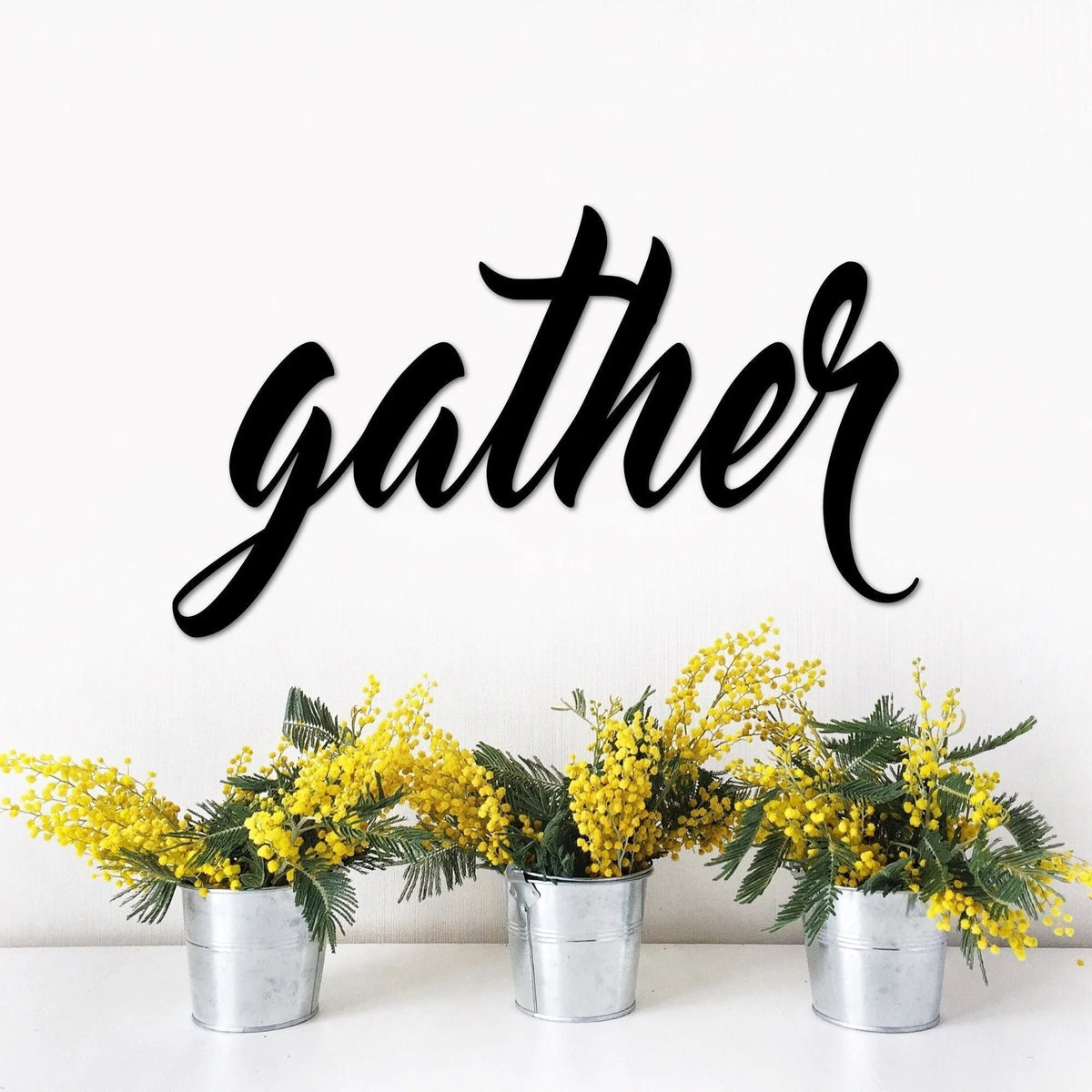 Gather Metal Sign Wall Decor Script Gather Cutout Sign Dining Room Sign Family Sign Gather In Metal Letters Kitchen Table Sign - 8 inches - metal sign