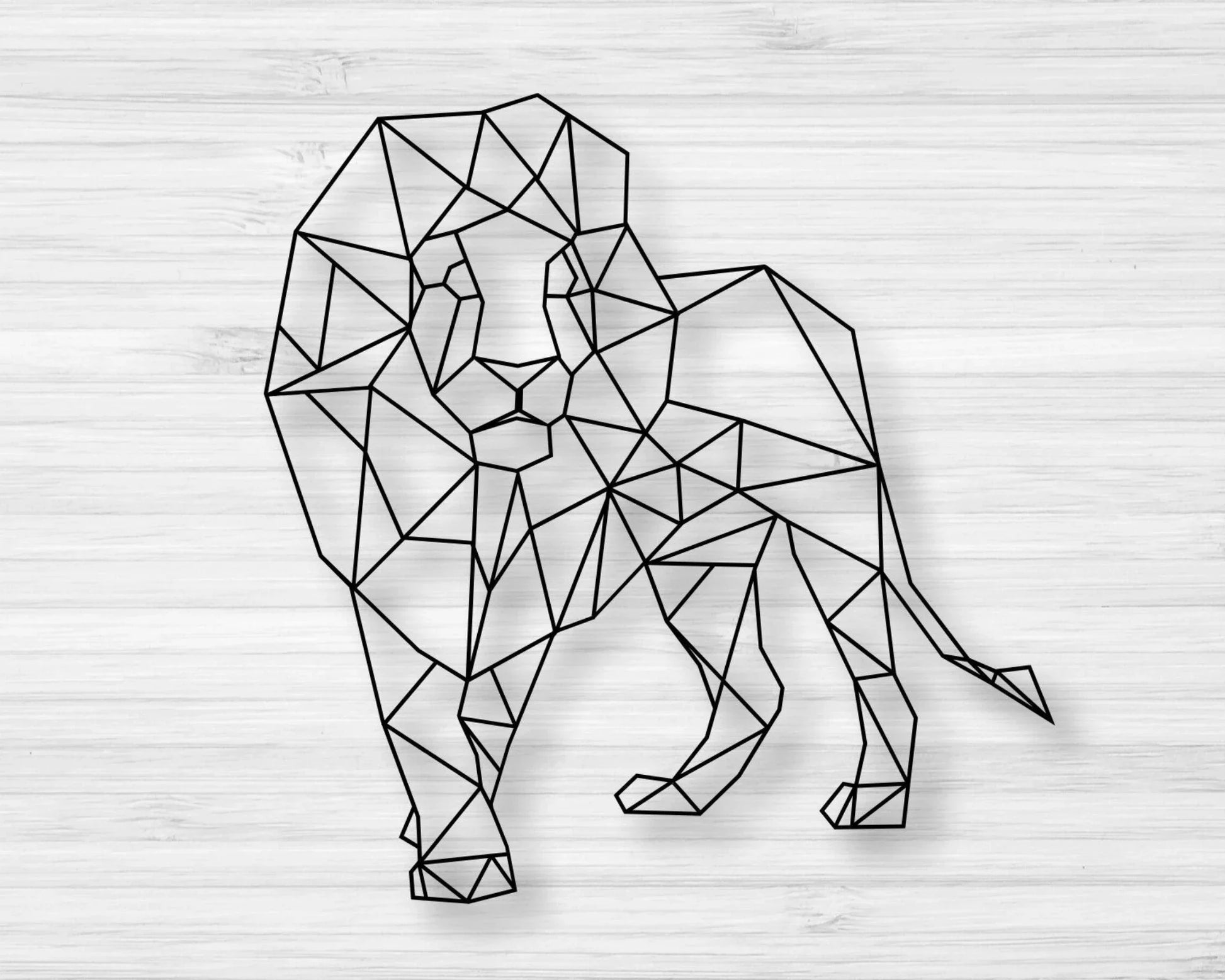 Leo Metal Wall Sign Metal Wall Hangings Office Geometric Animal Wild Minimalist Wall Art - 8 inches - metal sign