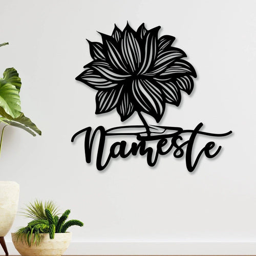 Lotus Yoga Flower Lotus Yoga Wall Decor Flower Sign Lotus Flower Lotus Decor - 8 inches - metal sign