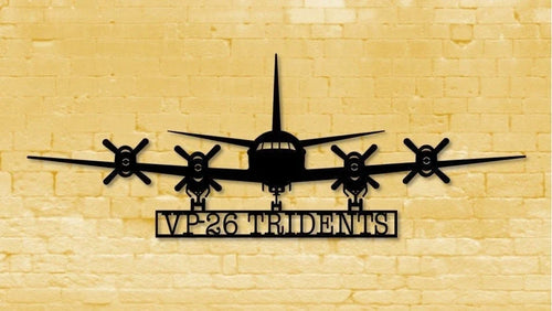 P3 Vp26 Tridents P3 Orion Naval Aircraft Metal Sign Cut Metal Sign Wall Decor - 8 inches - metal sign