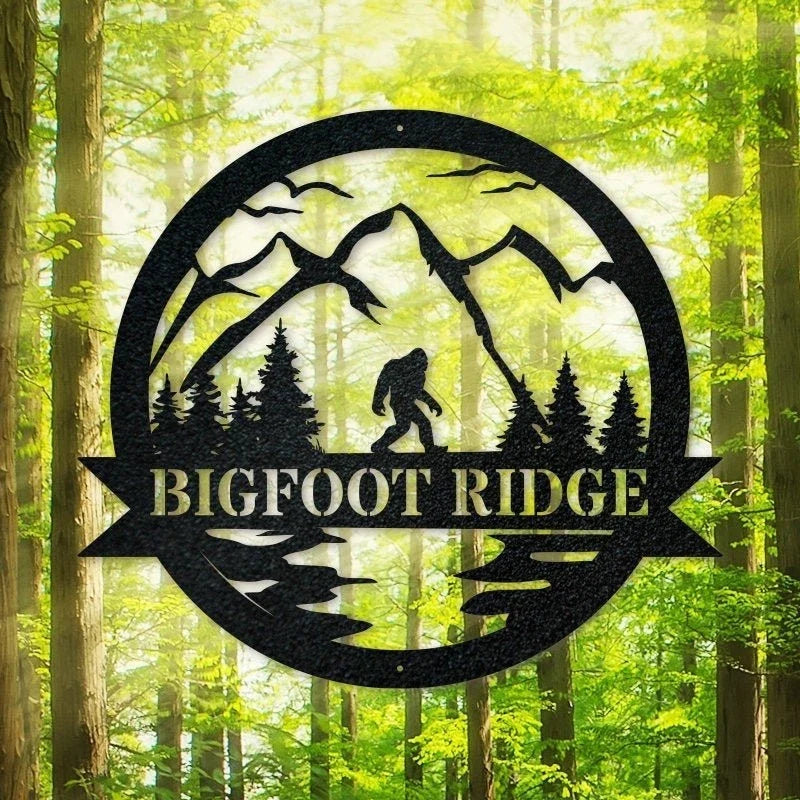 Bigfoot Metal Sign Camp Sign Christmas Gift For Him Metal Name Sign Fathers Day - 8 inches - metal sign