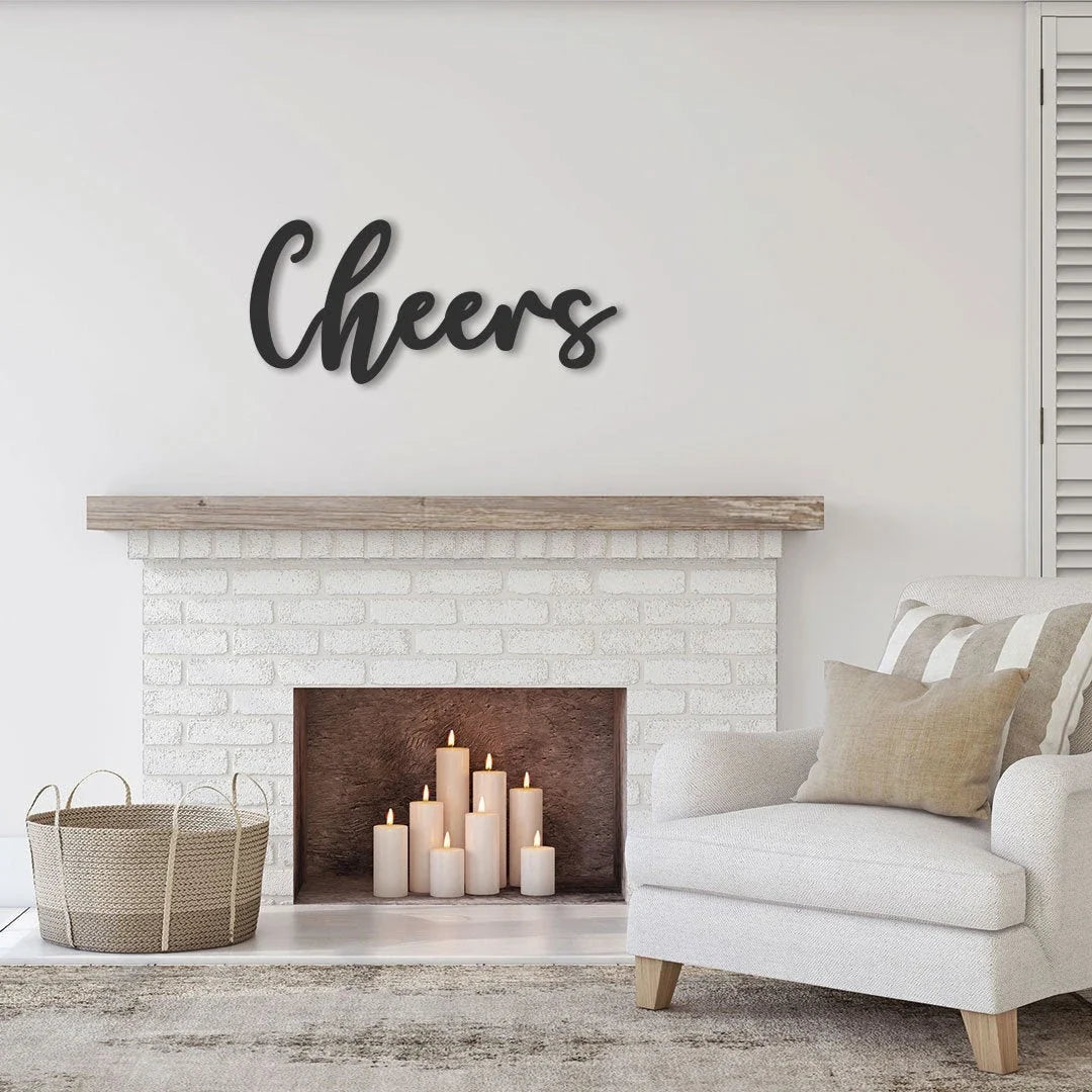 Cheers Sign Cheers Metal Word Art Cheers Bar Sign Cheers Porch Decor Cheers Welcome Sign Bar Sign For Home Bar Decor - 8 inches - metal sign