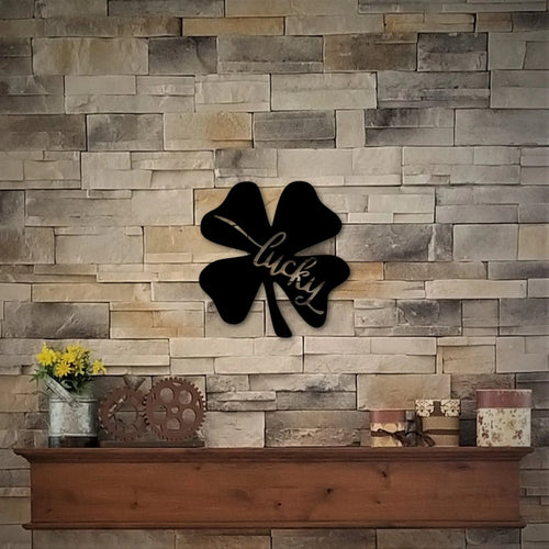 Lucky Four Leaf Clover Sign St. Patrick's Day Decor Metal Wall Decor Shamrock Ornament Four Leaf Clover - metal sign