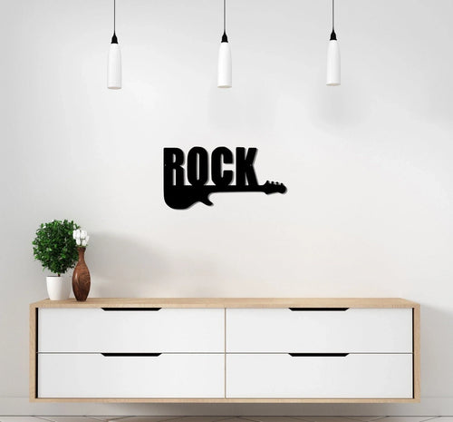 Rock Music Metal Wall Sign Living Room Decoration Music Room Wall Sign Gift For Rock Music Fans Rock N Roll Metal Art Classic Rock Art - 8 inches - metal sign
