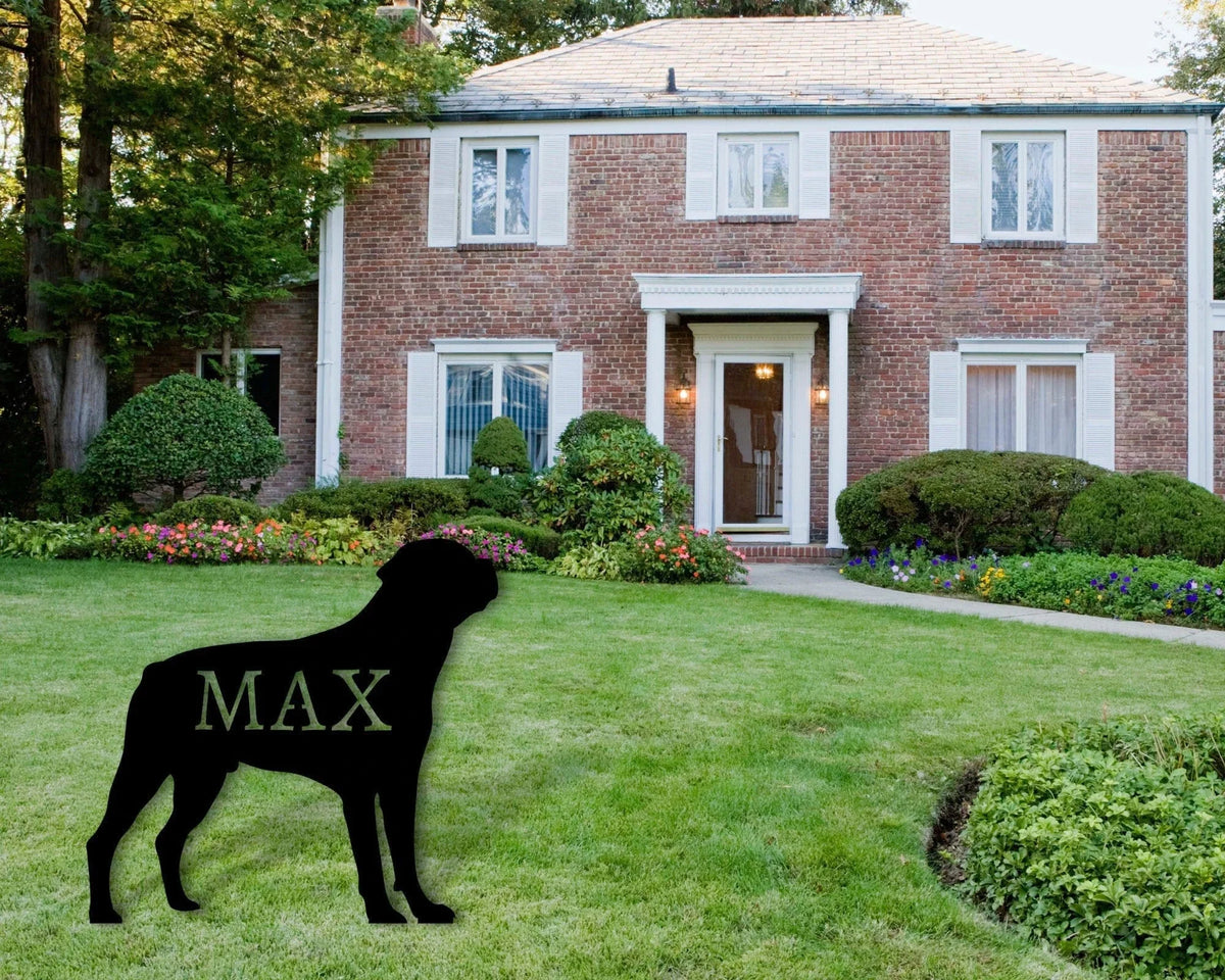 Rottweiler Name Sign Front Yard Dog Sign Front Yard Sign Rottweiler Metal Sign Dog Sign Dog Lover Sign Gift For Pet Owner Rottweiler - 8 inches - metal sign