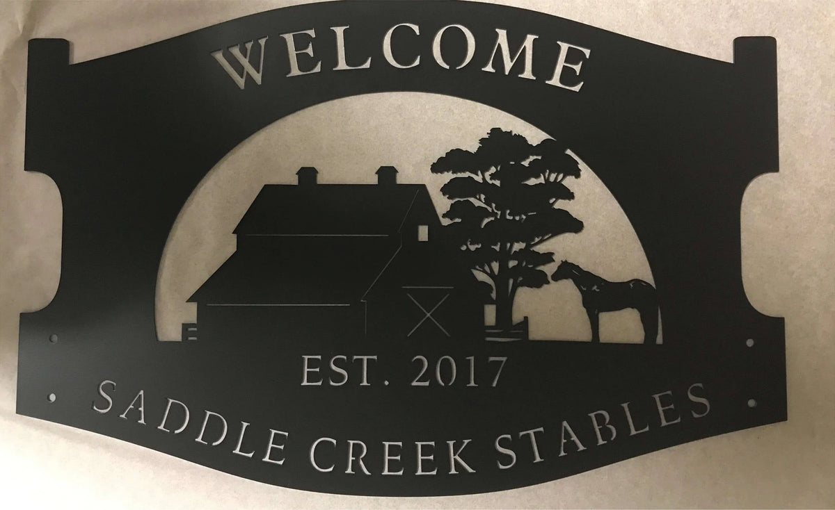 Metal Horse Sign horse Barn Sign Metal House Sign - 8 inches - metal sign