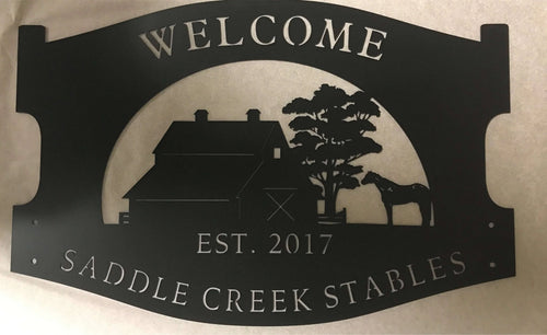 Metal Horse Sign horse Barn Sign Metal House Sign - 8 inches - metal sign