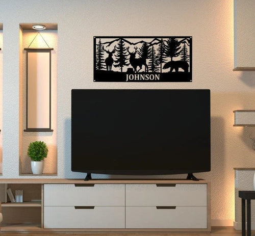 Wildlife Scenery Name Plate Cut Metal Sign Wall Decor Metal Sign Metal Art - 8 inches - metal sign