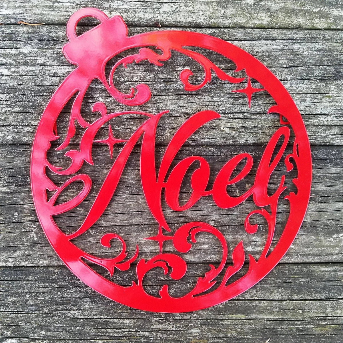 Noel Round Metal Sign Cut Metal Sign Wall Metal Art - 8 inches - metal sign