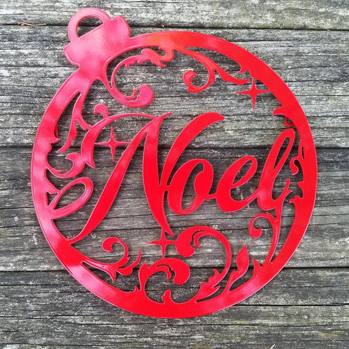 Noel Round Metal Sign Cut Metal Sign Wall Metal Art - 8 inches - metal sign