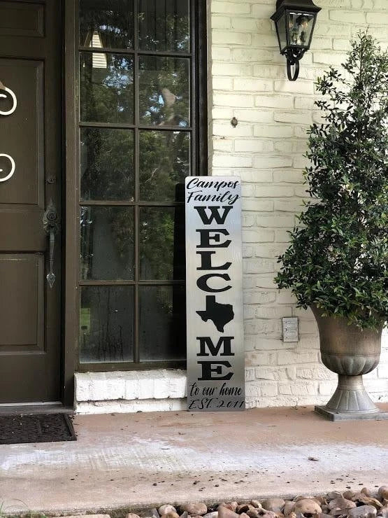 Vertical Welcome Texas Sign Cut Metal Sign Wall Decor Metal Sign Metal Art - 8 inches - metal sign