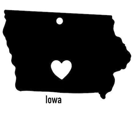 Iowa State Ornament Cut Metal Sign Wall Decor Metal Sign Metal Art - 8 inches - metal sign