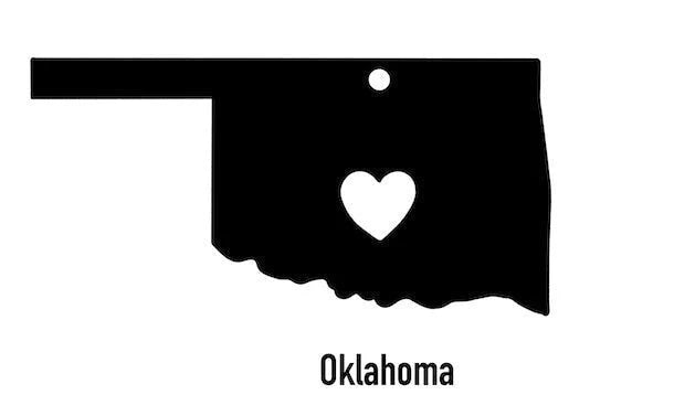 Oklahoma State Ornament Cut Metal Sign Wall Decor Metal Sign Metal Art - 8 inches - metal sign