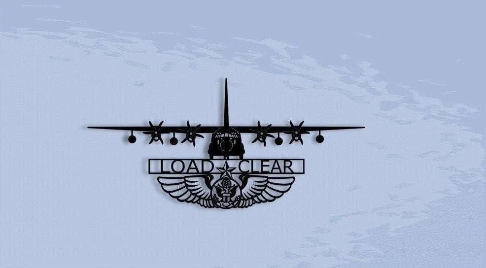 Mc130j Hercules 6blade Prop Load Clear With Loadmaster Wings Metal Sign Cut Metal Sign Wall Decor - 8 inches - metal sign