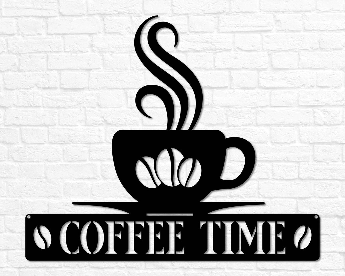 Coffee Sign Metal Coffee Sign For Kitchen Coffee Sign Decor Coffee Decor Kitchen Coffee Steel Coffee Time Sign Kitchen Wall Decor - 8 inches - metal sign