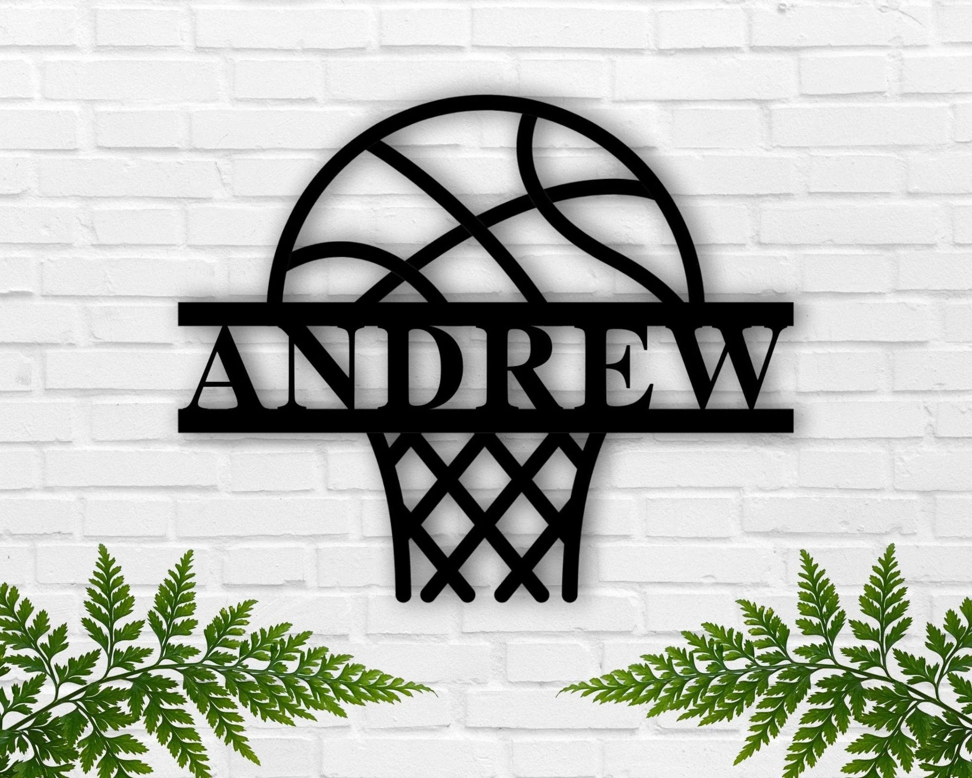 Basketball Name Sign First Name Sign Kids Room Sign Boys Room Sign Basketball Decor Metal Basket Balls Name Sign Sign - 8 inches - metal sign