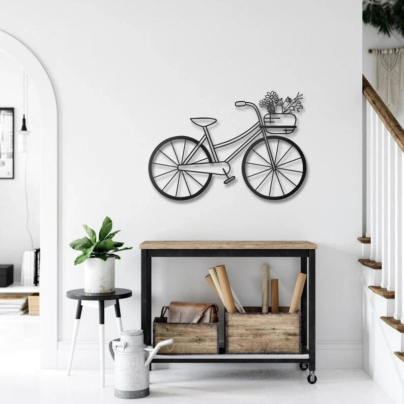 Metal Bicycle Wall Art Cycling Wall Decor Bike Wall Art Cycling Gifts Bicycle Gifts Bike decor Bicycle Art - 8 inches - metal sign