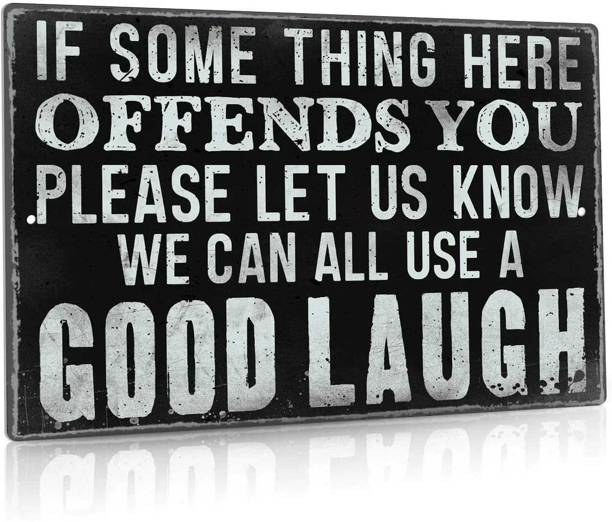 Funny Sarcastic Metal Tin Sign Man Cave Bar Decor If Some Thing Here Offends You Please Let Us Know 12 x 8 Inches - 8 inches - metal sign