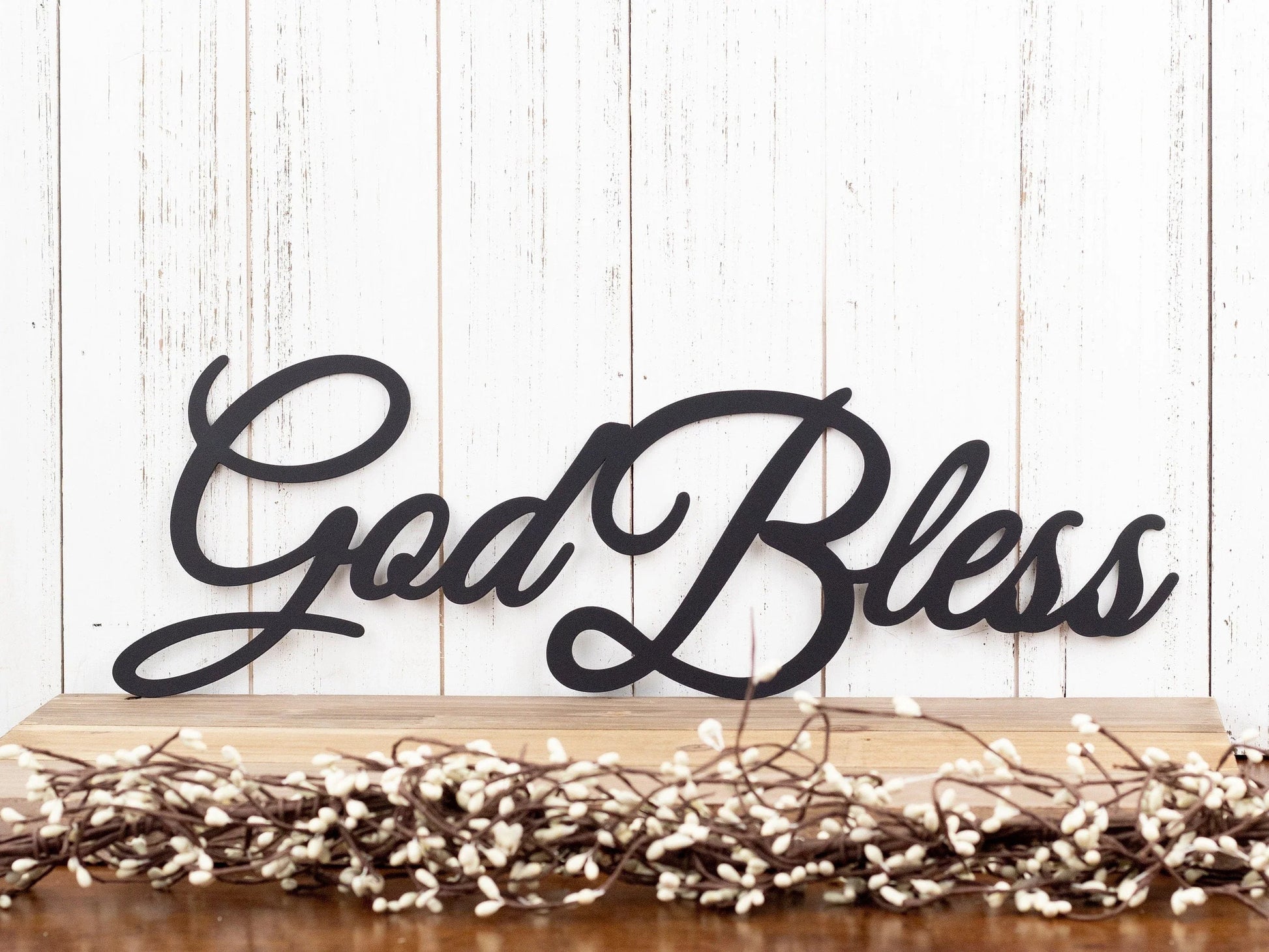 God Bless Metal Sign Black God Bless Metal Sign Religious Spiritual Sign Outdoor Sign Outdoor Metal Art - 8 inches - metal sign