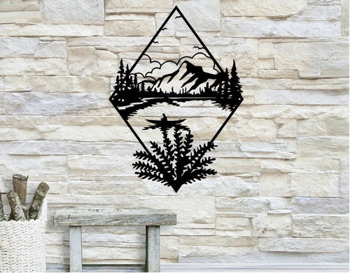Mountain Metal Mountain Nature Nature Modern Modern Metal Wall Decor - 8 inches - metal sign