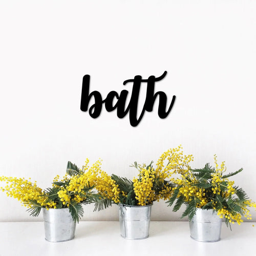 Bath Word Sign Wall Decor Metal Art Bath Gifts Bathroom Decor For The Wall Metal Word Art Master Bedroom Bathroom Accessories - 8 inches - metal sign