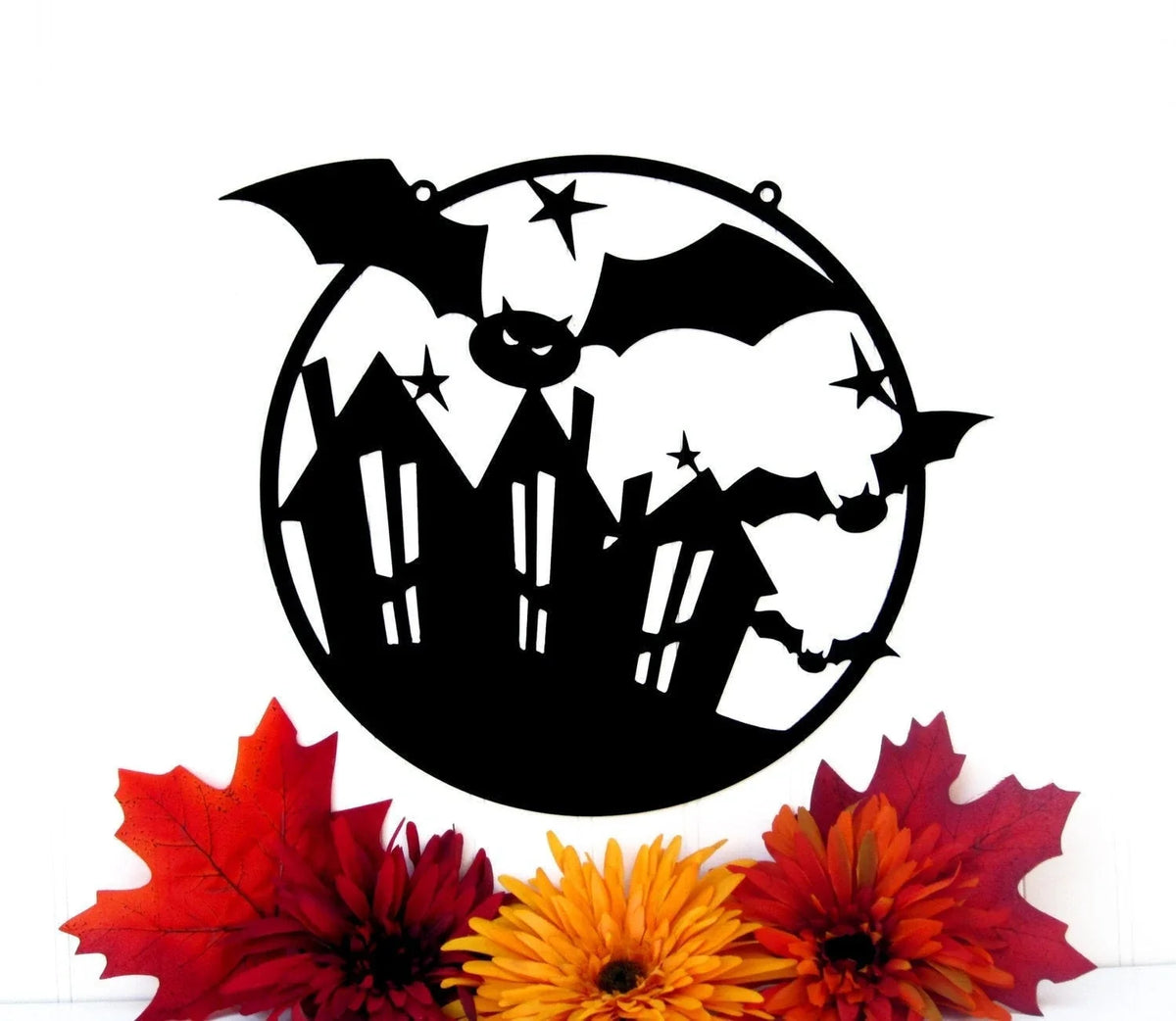 Outdoor Halloween Decorations Bat Outdoor Halloween Decor Halloween Signs Hanging Sign Metal Wall Decor Metal Sign Bat - 8 inches - metal sign
