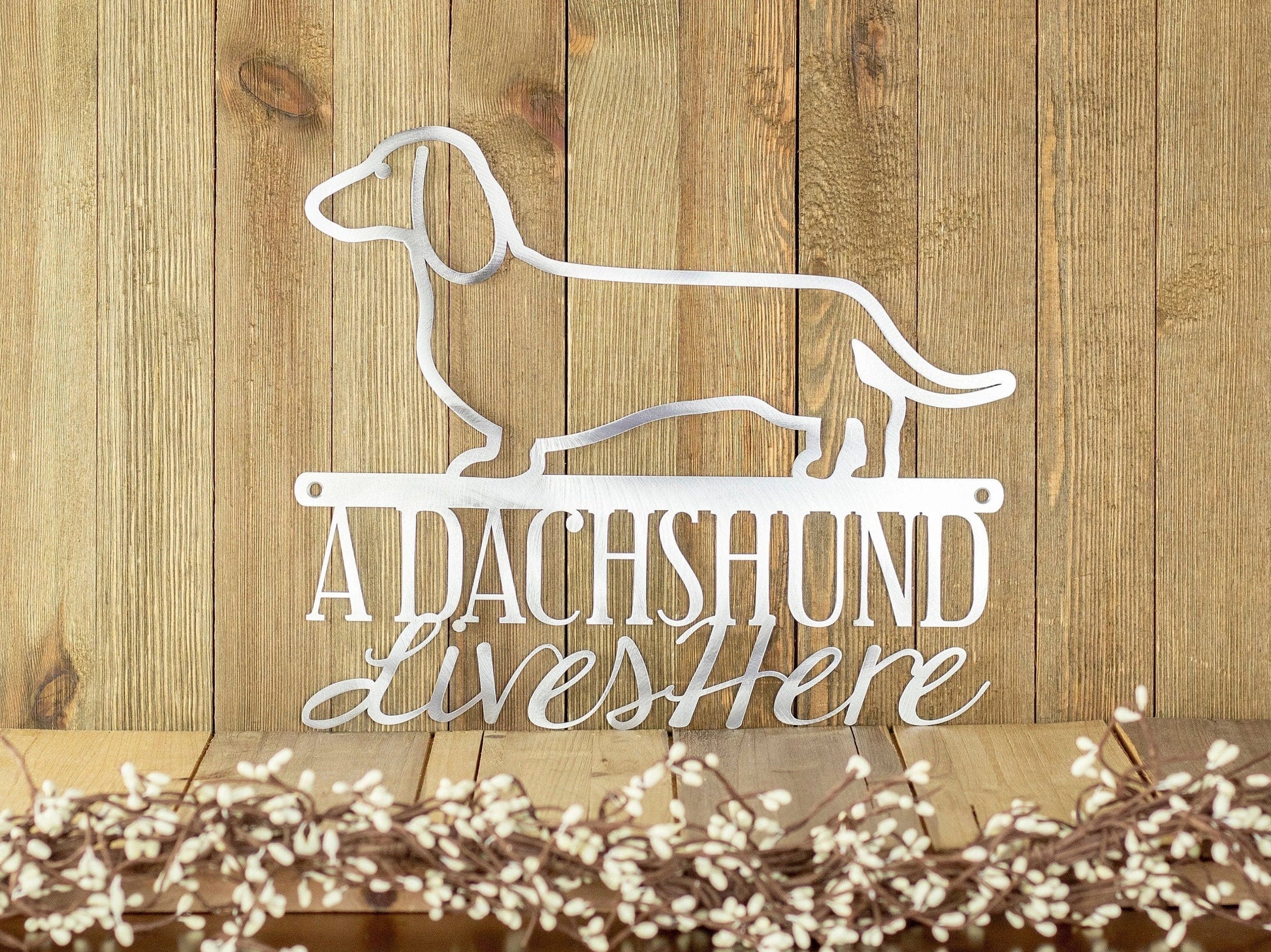 Metal Laser Cut Sign Dachshund Gift Beware Of Dog Sign - 8 inches - metal sign