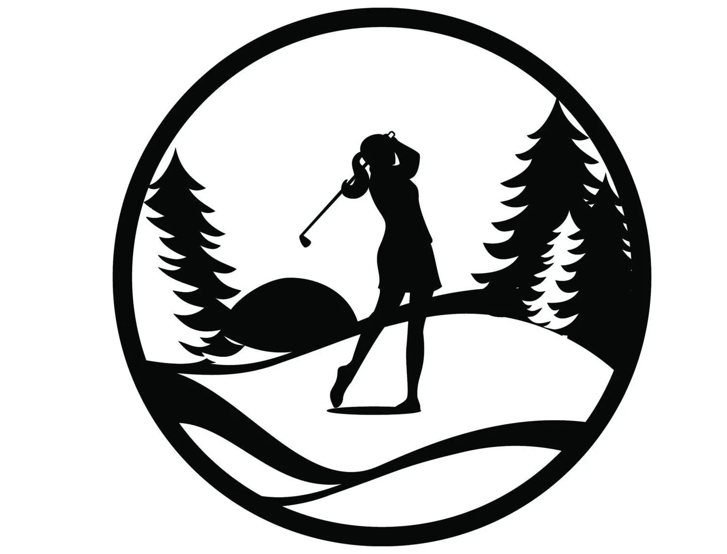 Golf Woman Golfing Sign Golf Gift Golfer Gift Metal Wall Decor Metal Wall Hanging Outdoor Sign - 8 inches - metal sign