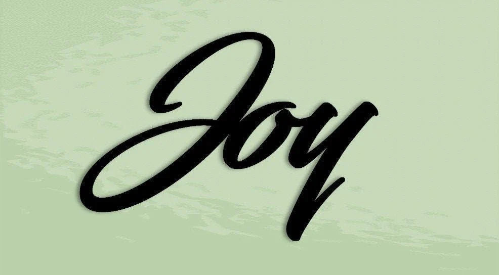 Joy Word Metal Sign Cut Metal Sign Wall Decor - 8 inches - metal sign