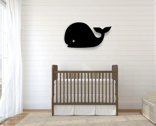 Whale Nursery Kid Room Decor Baby Shower Gift Halloween - 8 inches - metal sign