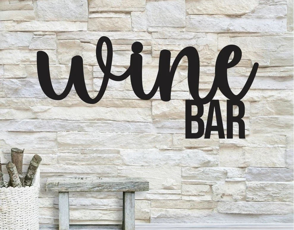 Wine Bar Wine Wall Decor Metal Wall Decor Wine Bar Words Bar Wall Art - 8 inches - metal sign