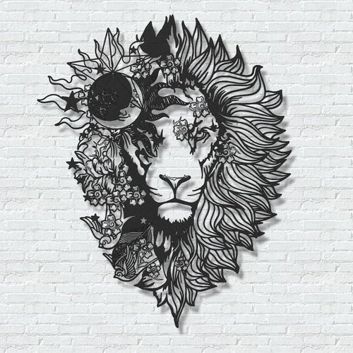 s Myth Lion Housewarming Gift Metal Art Interior Design - 8 inches - metal sign
