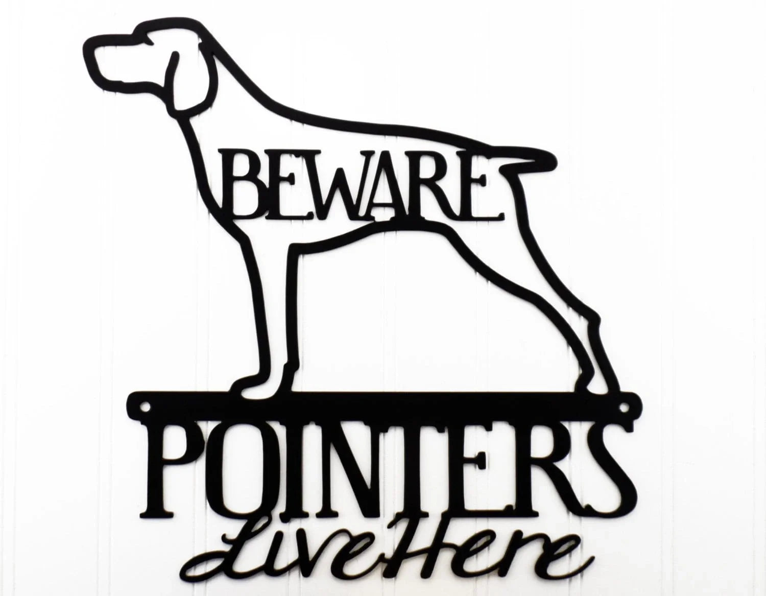 Pointers Live Here Metal Sign Black Pointer Dog Dog Sign Dog Dog Breed Metal Wall Decor Wall Decor - 8 inches - metal sign