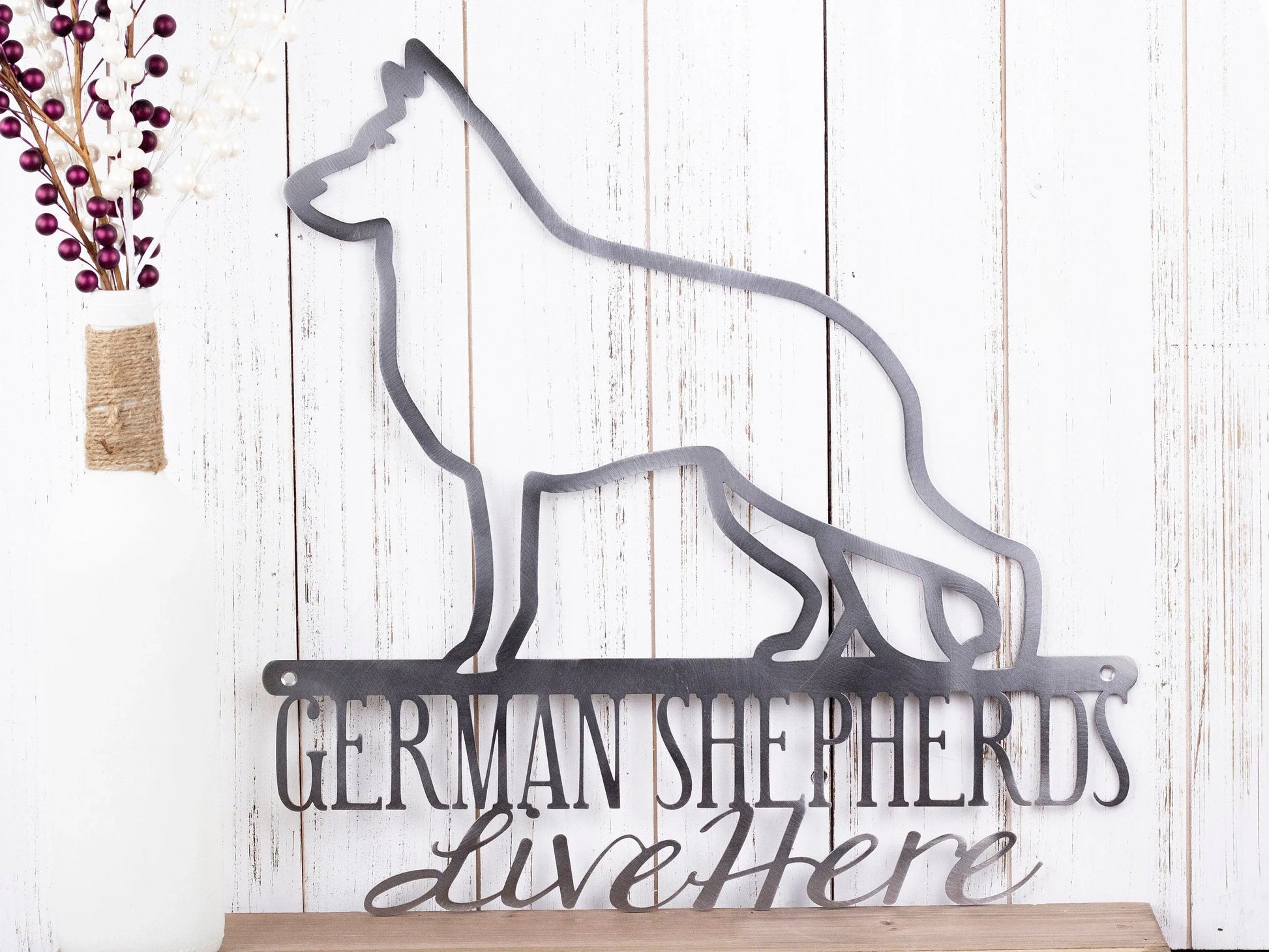 German Shepherd German Shepherd Sign Metal Sign Dog Sign Outdoor Sign Wall Hanging Gift Sign - 8 inches - metal sign