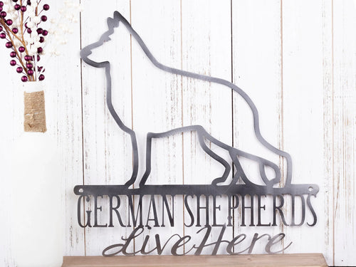 German Shepherd German Shepherd Sign Metal Sign Dog Sign Outdoor Sign Wall Hanging Gift Sign - 8 inches - metal sign