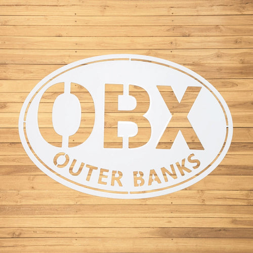 Outer Banks Oval Metal Wall Sign North Carolina Obx Vacation Home Wall Hanging Beach House Gift - 8 inches - metal sign