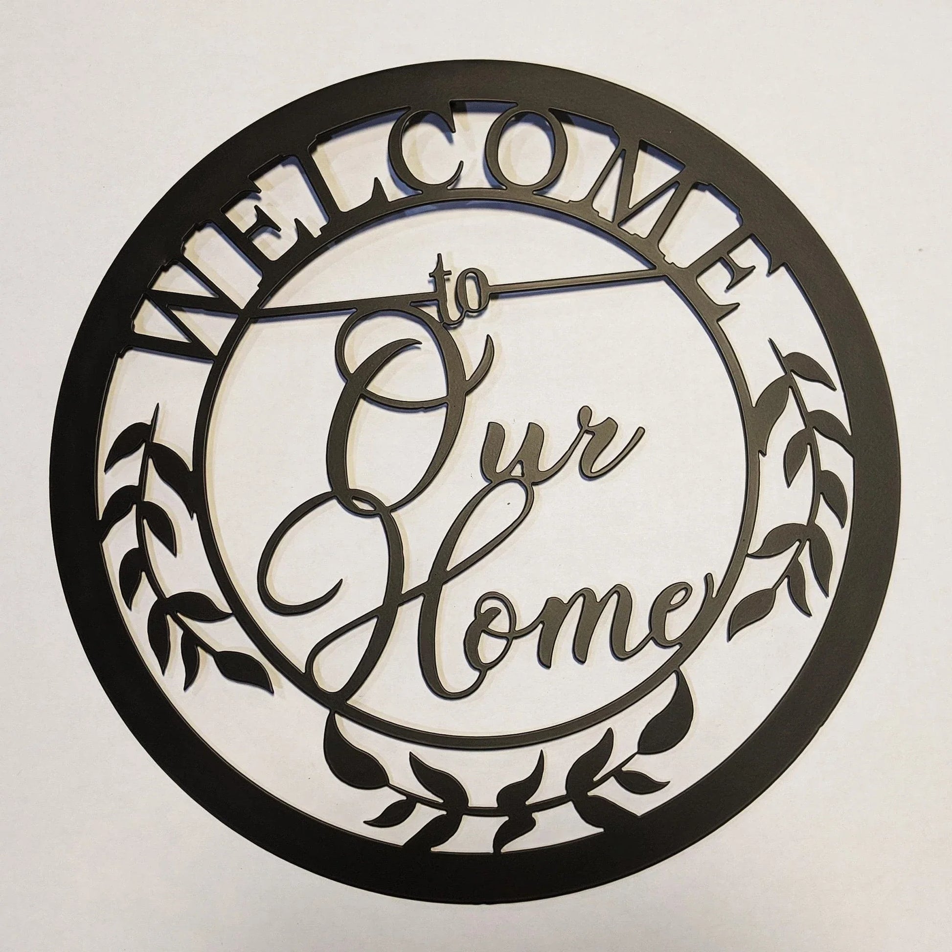 Welcome To Our Home Round Metal Sign Steel Housewarming Gift - 8 inches - metal sign