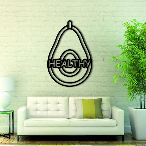 Avocado Wall Decor Metal Healthy Living Room Wall Signs Metal Wall Decor Wall Hanging Housewarming Gift Outdoor Metal Sign - 8 inches - metal sign