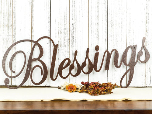 Blessings Metal Sign Metal Wall Decor Wall Hanging Steel Gift Gift For Her Grandchildren Wall Art - 8 inches - metal sign