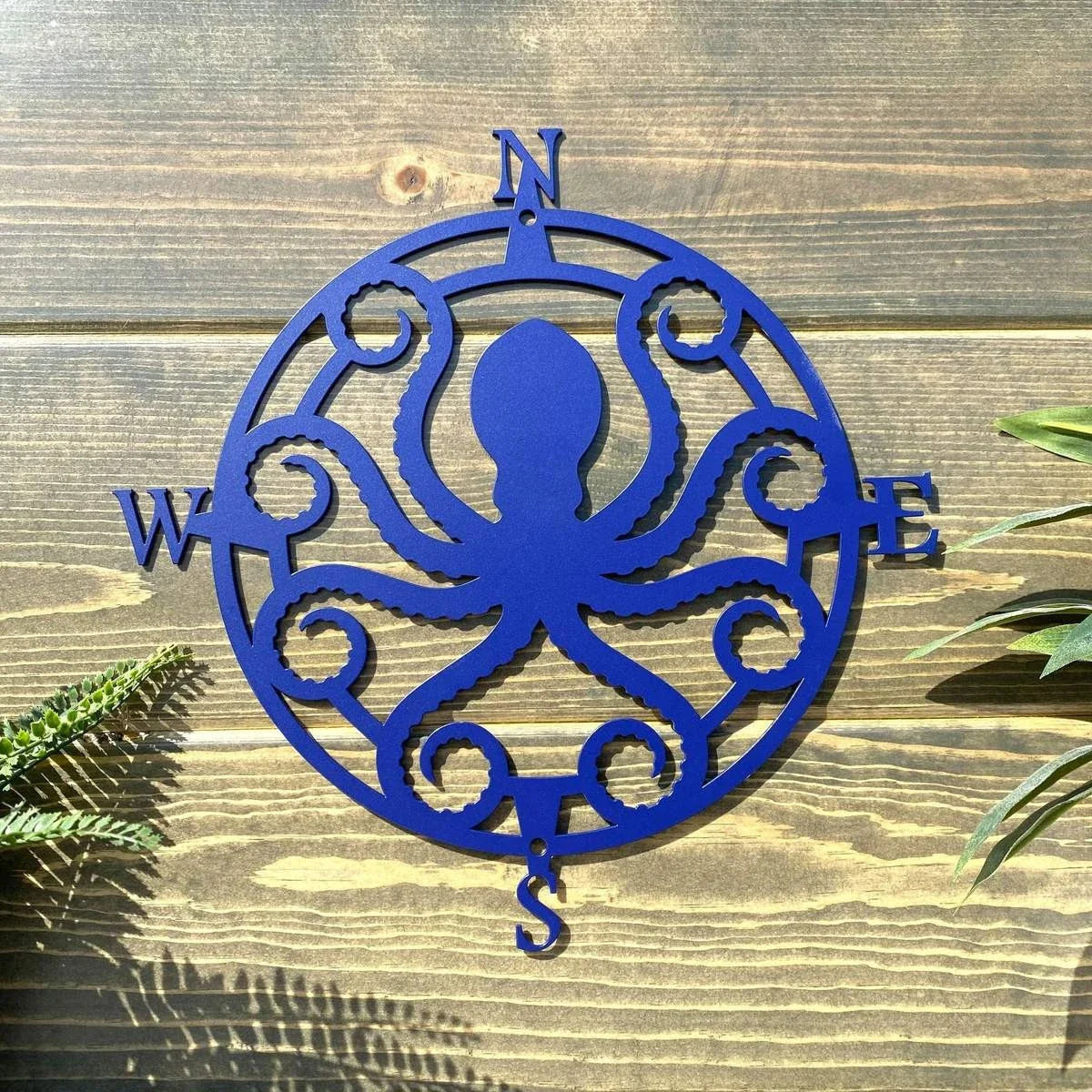 Kraken Octopus Compass Wall Decor Cut Metal Sign Metal House Sign - 8 inches - metal sign